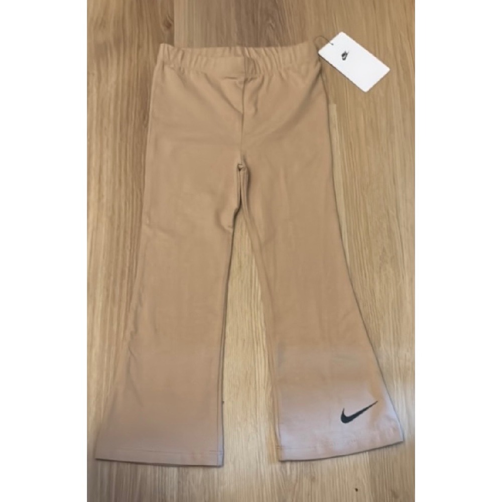 Nike Girls Flare Leggings Tan Beige High Rise Pants 4T